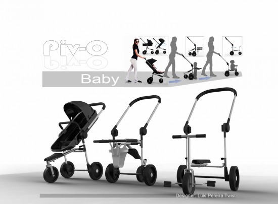 Piv-O baby gyerekkel együtt növő, multifunkciós babakocsi, tricikli